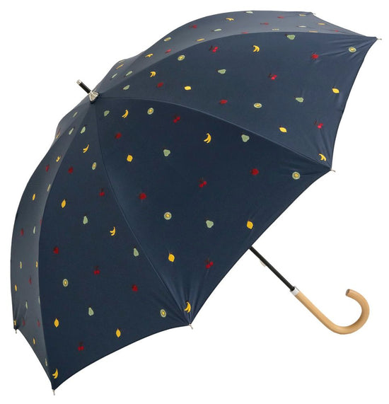 Long Umbrella with Motif Embroidery