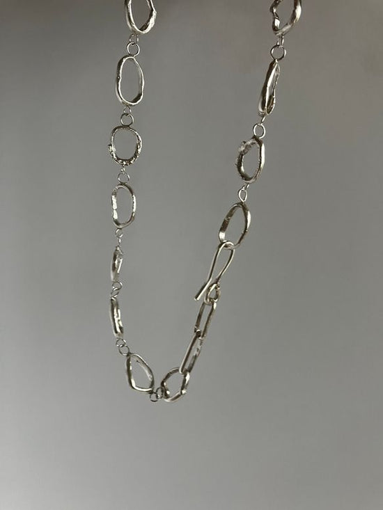 [One-of-a-kind] Silver motif chain necklace, 950 silver, fashionable, fashionable, voluminous