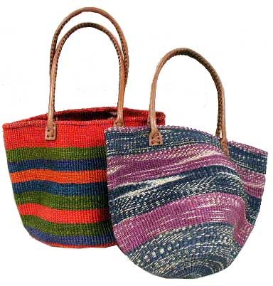 Border sisal bag L (assorted) KENB-004