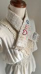 100% Organic cotton handwoven scarf _ I ♡ me ♭127