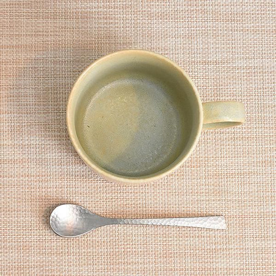 Cuisine Silver Green Mug Greenish Western Tableware Mug Cup Made in Japan Minoyaki Cafe Style