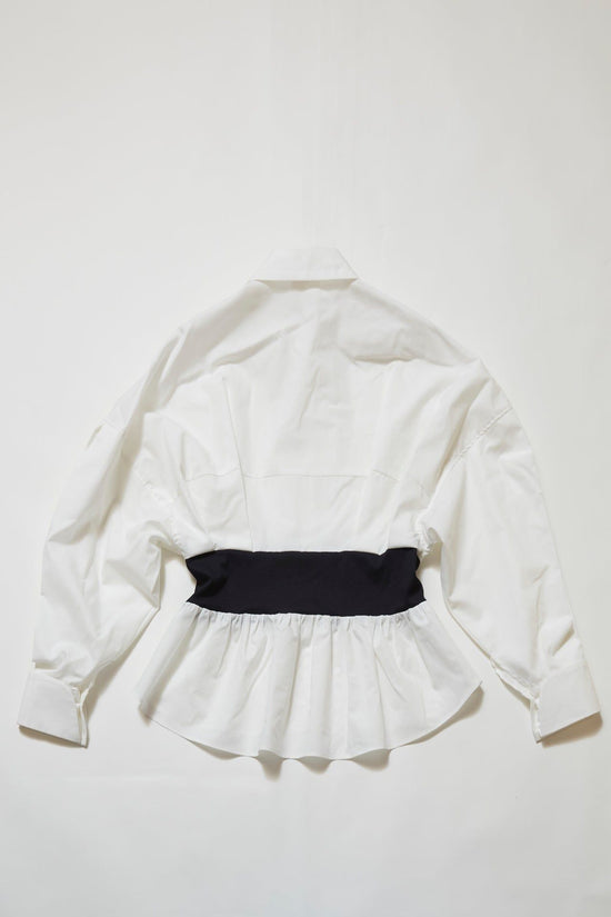 Waist Mark Big Shirt in White