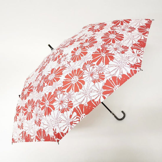 Short Wide Umbrella Gerbera Pattern Rain or Shine