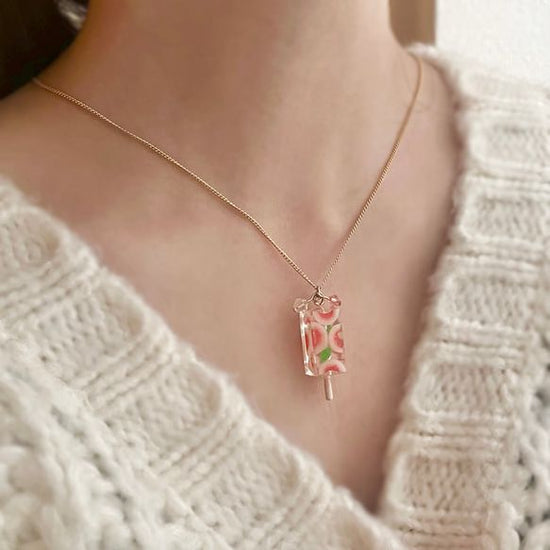 Peach Ice Cream Necklace