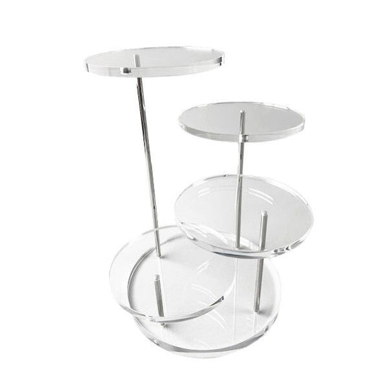 Acrylic round 4-tier stand, L size, acrylic transparent L-9433