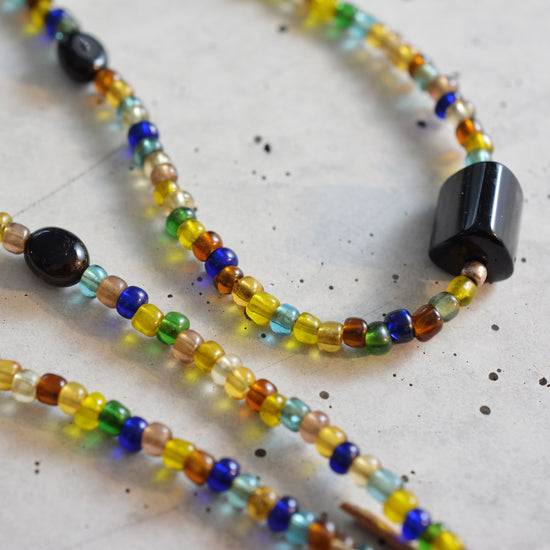 Long Neckless -Java Beads & Onyx