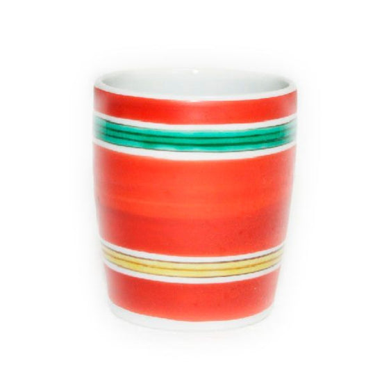 [Eisyou] (Lu) Teacup with design of koma in red glaze