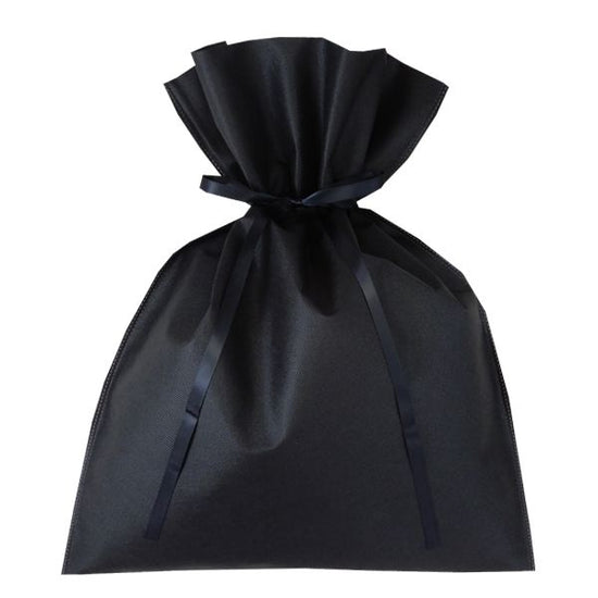 Nonwoven Gift Bag L Size Nonwoven Pouch with Satin Ribbon, Gussetless, Pack of 100 LC962