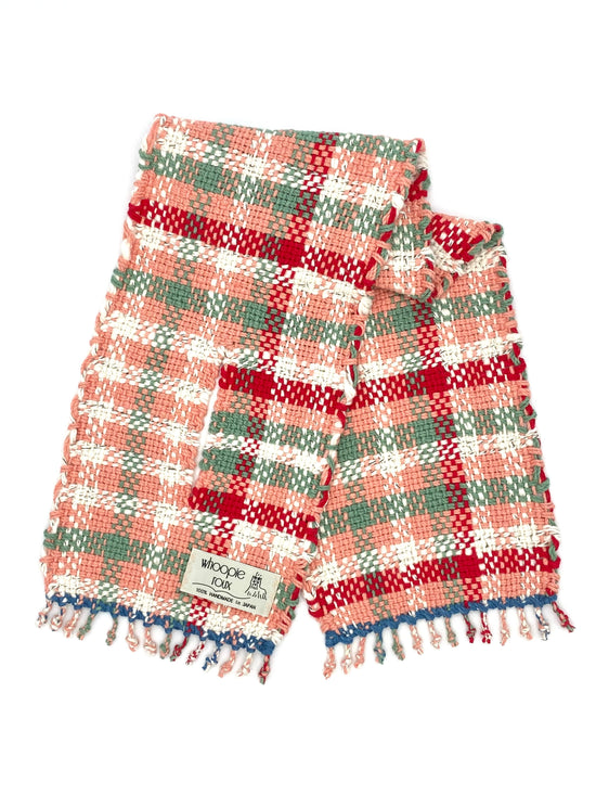 Hand-woven scarf made of 100% organic cotton _ TOWN / peach ♭126