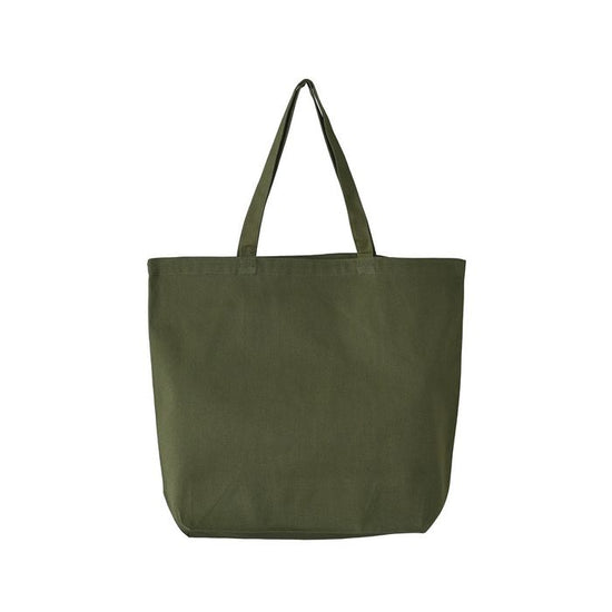 Basic tote bag [canvas] olive "Sea turtle".