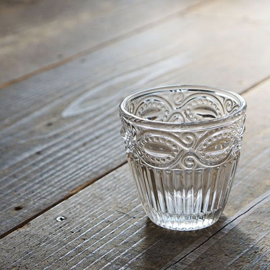 22156 Embossed glass cup