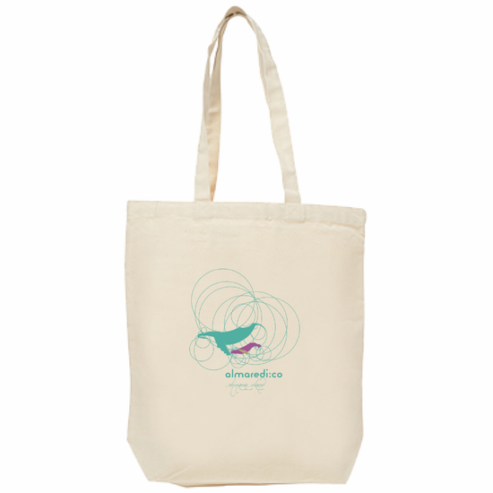 12oz standard canvas tote bag (M) "Humpback whale parent-child bond GRV"