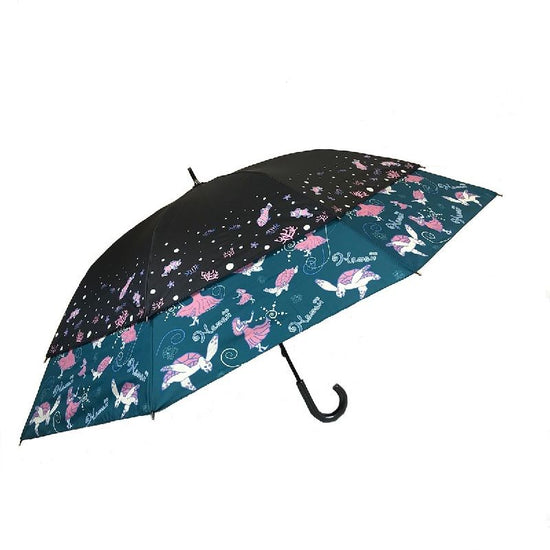 Transform Umbrella World Journey Hawaii Umbrella with a Widening Hem Wind-away Umbrella Sunny / Rainy Black Coated Body Backside