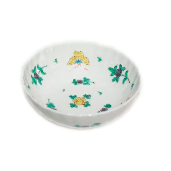 [Eisyou] Butterfly design 4" chrysanthemum-shaped bowl