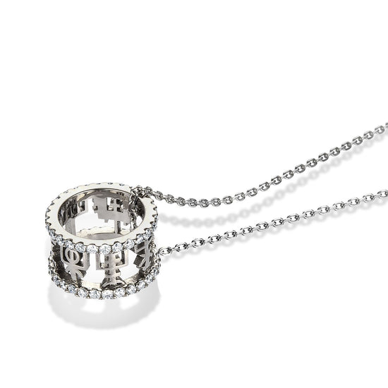 Ballad diamond ring necklace [Vegvisir - K18].