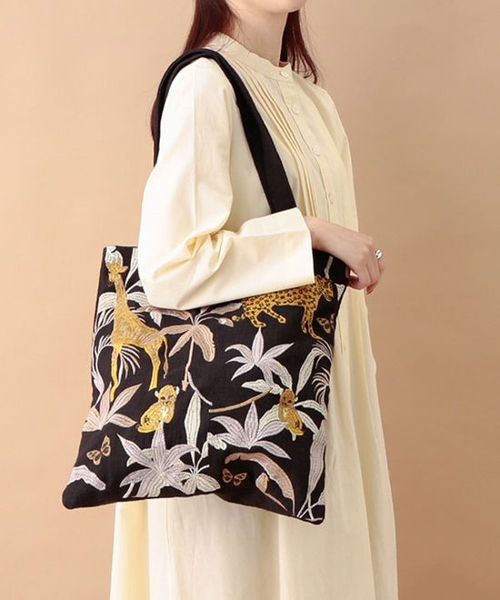 Jungle embroidery tote bag (2 colors) M30-2545