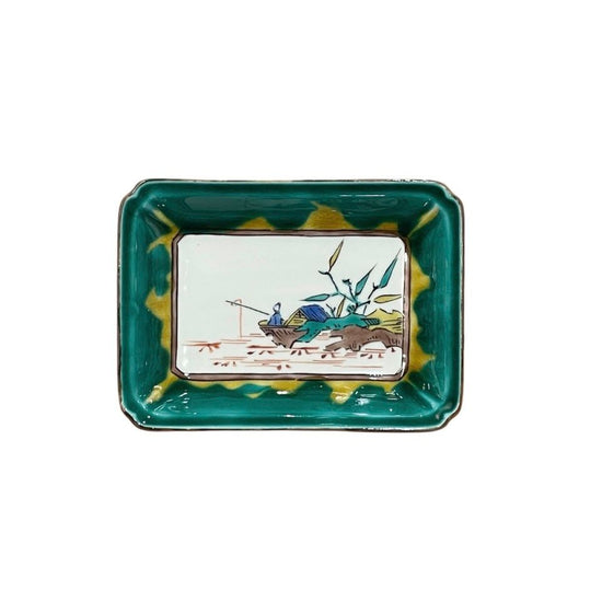 [Eisyou] Long dish with a design of a fisherman