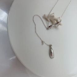 [One of a kind] silver Y shaped necklace silver950 silver necklace for adults.