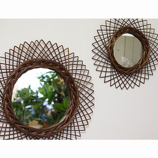 11642 Wicker mirror S brown