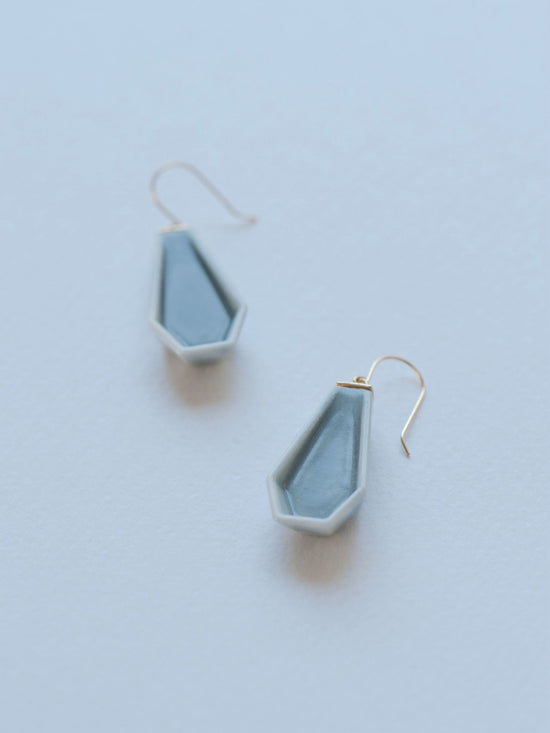 Rokkaku Earrings - Blue gray