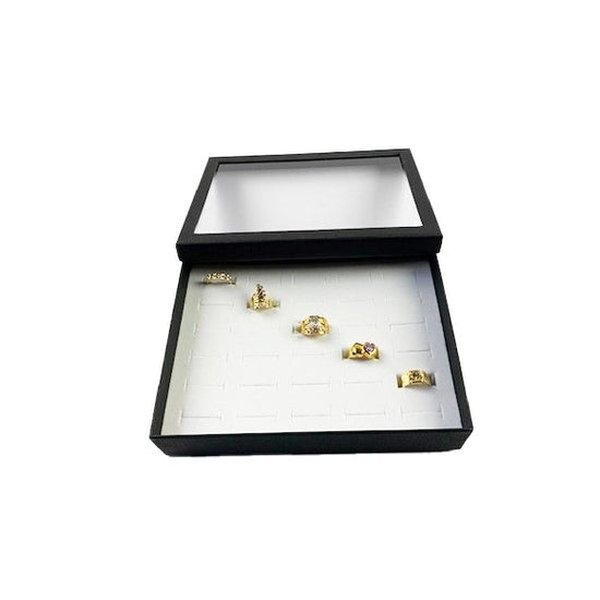 S size ring storage paper box with window, 30 rings inserted L-10401