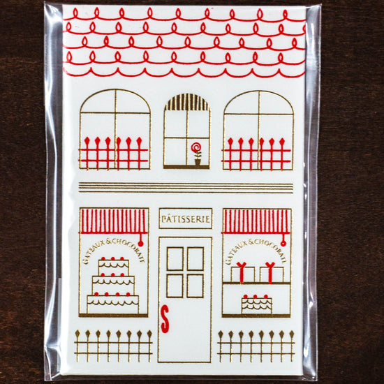 Foil pouch, cityscape series [patisseries].