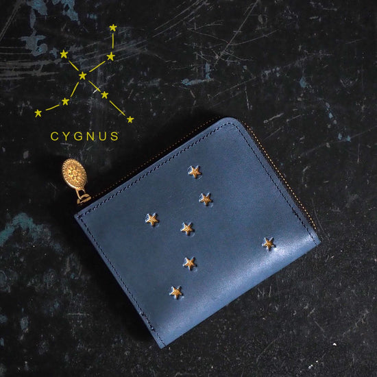 L-Shaped Zipper Wallet ( CYGNUS Night Blue) CYGNUS Star Cowhide