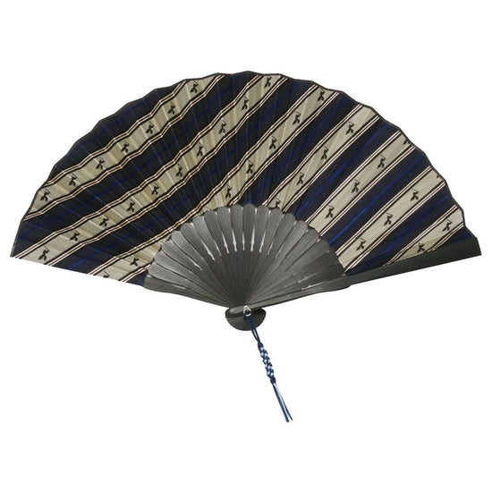 Kyoto Fan, Handmade of Nishijin silk, 16. Samurai Pattern, Handmade by craftsman, Made in Japan