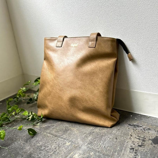 Natural synthetic leather 3-way tote