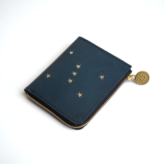 L-Shaped Zipper Wallet ( ORION Night Blue) ORION Star Cowhide
