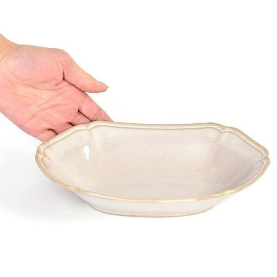 Ange Oval Bowl, White Type, Western Tableware, Oval Bowl, Deformed Plate, Made in Japan, Minoyaki, Stylish