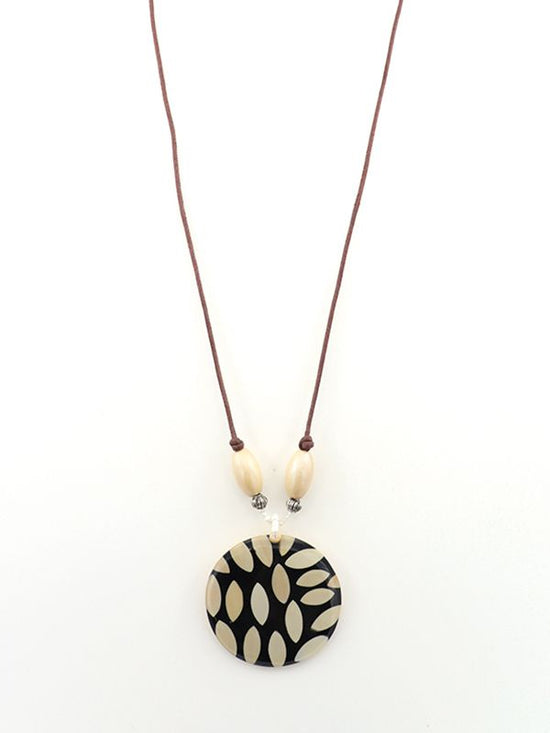 Resin wood petal necklace