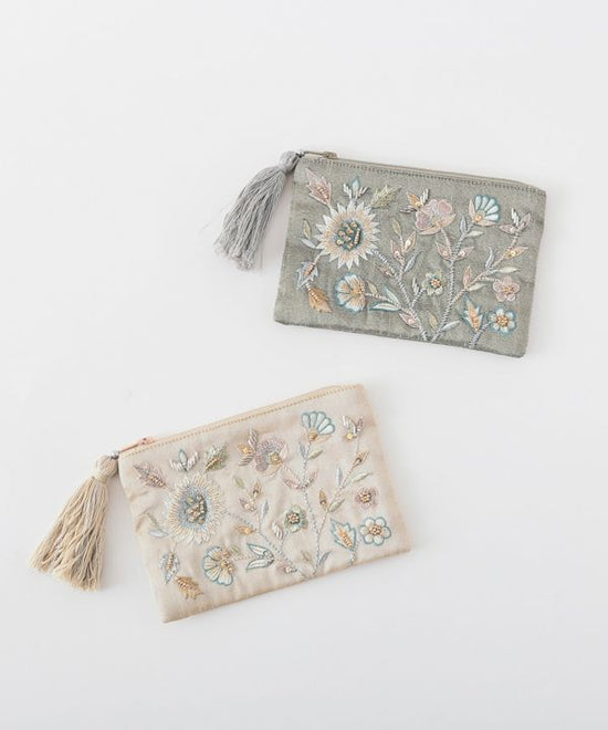 Bead embroidery pouch S (2 colors) 15 x 10cm M42-2487