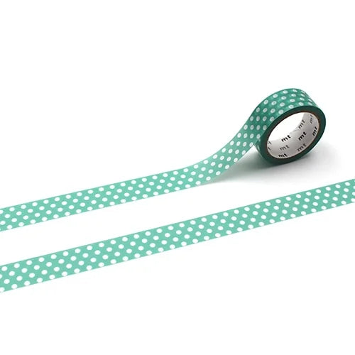 mt Masking Tape – Dot Emerald Green, 15mm×5m