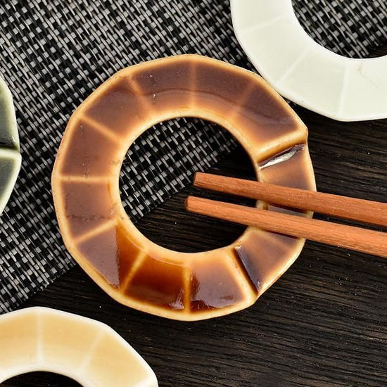 Candy glaze nest chopstick rest, approx. 4cm, Japanese tableware, chopstick rest, made in Japan, Minoyaki, stylish, modern
