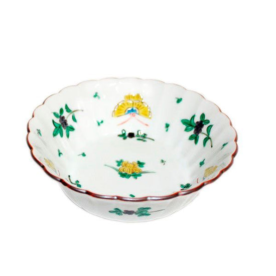 [Eisyou] Flat-bottomed 5" bowl with butterfly design