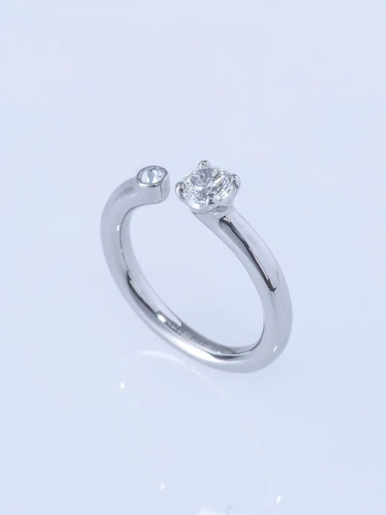 TWO PT900 ROUND / ROUND ROSE RING