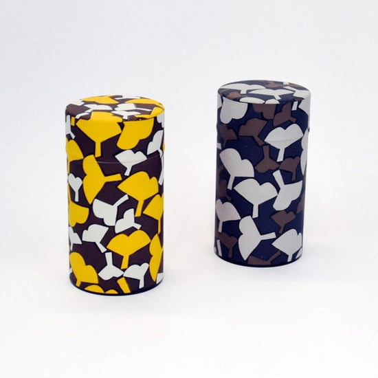 Kyoto Hand-dyed Washi tea can (Gingko)