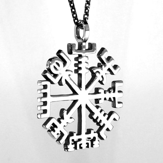 Standard necklace (Large)[Vegvisir - Silver].