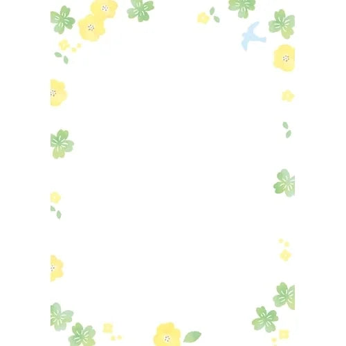 Furukawa Shiko Writing Paper – Green Flowers
