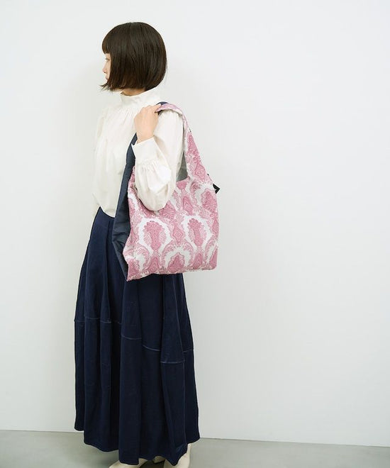 TWINS bag / pink damask × blue jeans / M