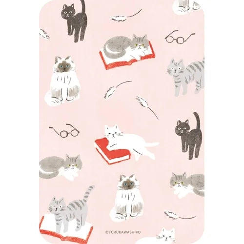 Furukawa Shiko Clear Bookmark for Paperbacks – Book and Cat