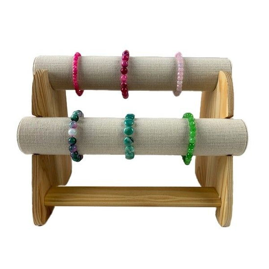 Hemp Bracelet Wooden Stand 2-Tier L-9428