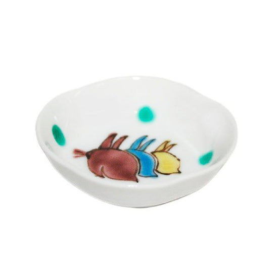 [Eisyou] Dish with three rabbits design, design of a tree gourd