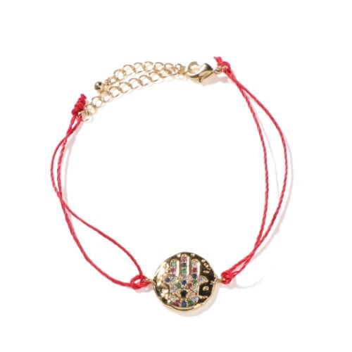 Tayi Bracelet "Hand of Fatima" with Multi-Colored Bijoux Charms