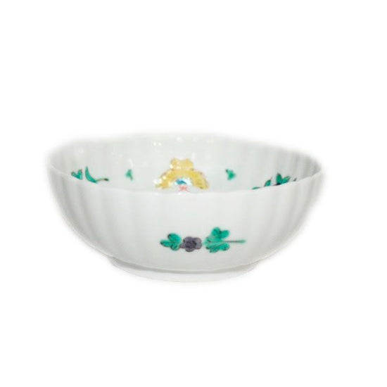 [Eisyou] Butterfly design 4" chrysanthemum-shaped bowl