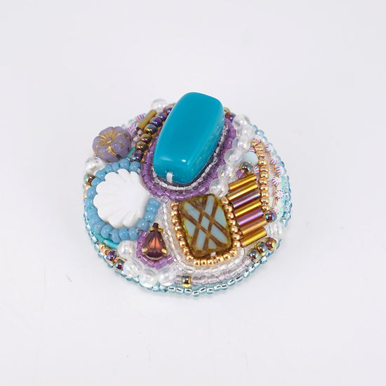 Exotic Brooch 4 Bead Embroidery Colorful