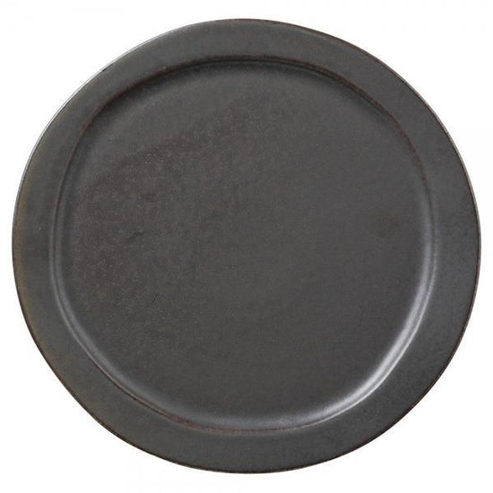 Veggie color round platter, black cron, Western tableware, shaped plate, made in Japan, Minoyaki, stylish.