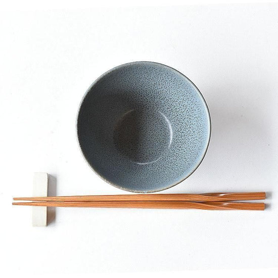 Cuisine Glazed Blue Rice Bowl, Blue Western Tableware, Round Bowl, Made in Japan, Minoyaki, Stylish, Modern