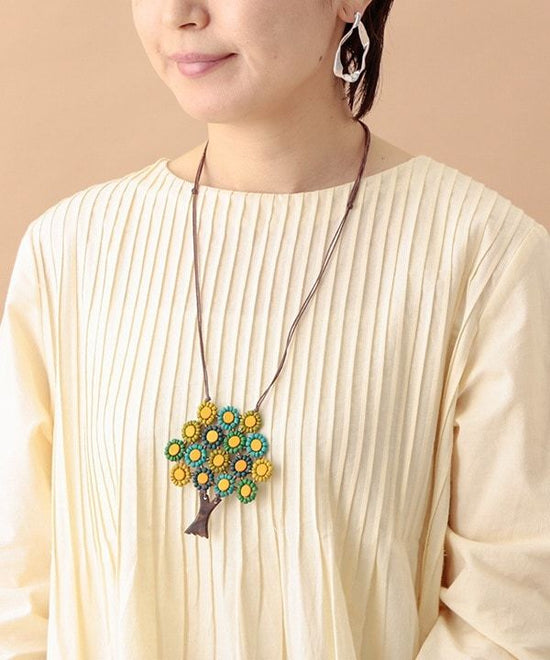 Wood Fruit Tree Top Necklace (2 colors) A24WPN033